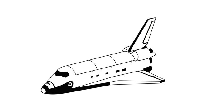 Space shuttle vector illustration, isolated on white background