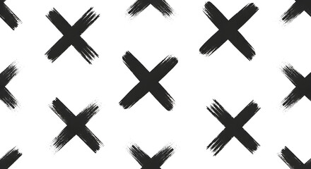 Obraz premium Black Brush Stroke X Marks.