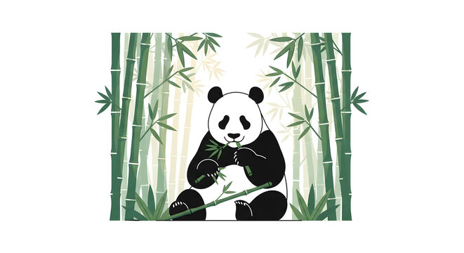Black and white panda bear sitting.