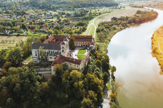 Benedictine Abbey by Vistula in autumn