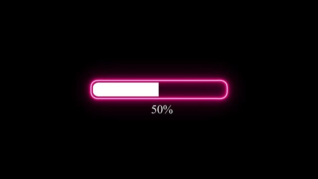 Installation loading bar animation isolated on a black background, Loading Progress Bar Animation.