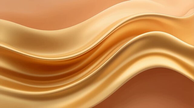Golden luxurious fluid waves vector illustration with smooth elegant flowing abstract design background graphic