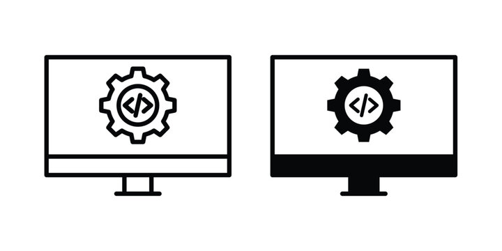 Web development icon. glyph solid icons collection. Line icons