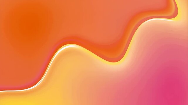 Abstract flowing gradient background illustration with smooth modern curves in vibrant orange, yellow, and pink colors