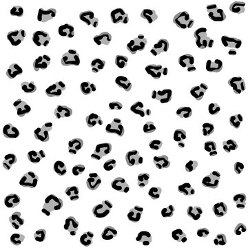 Seamless Black and Gray Leopard Animal Print Pattern Background Design 