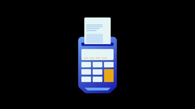Receipt printer  icon animation transparent background