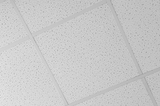 Textured ceiling tiles with grid pattern