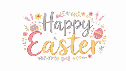 Fototapeta premium Hand Drawn Easter Typography Banner