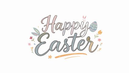 Obraz premium Hand Drawn Easter Typography Banner