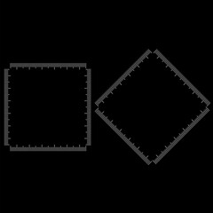 Obraz premium frame of square and diamond ruller.blank, empty for design and text. Copy space