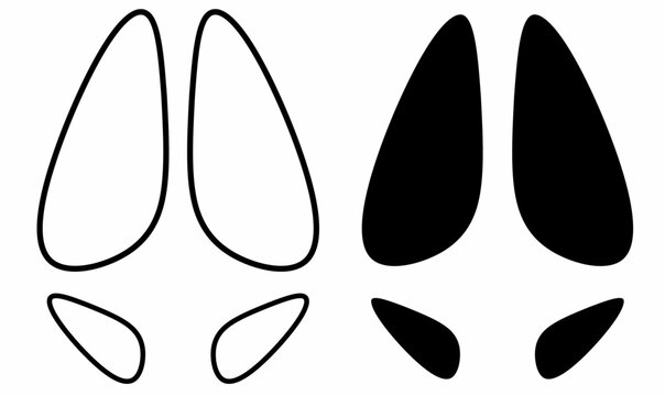 footprint of pig or swine or hog.the domestic pig (Sus domesticus) icon set