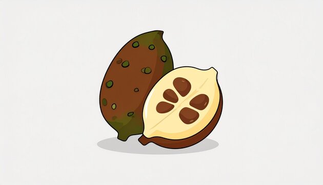 Cross-section of oca tuber with earthy skin and creamy interior isolated on white