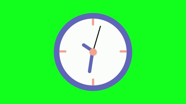 2D Flat Design Animation - Motion Graphics Element Pack Clock Hearts and Spotlight on Green Screen - Chroma Key Visuals