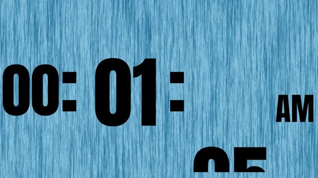 Digital Clock Timer 1 Minute to 1:30 AM on Blue Textured Background
