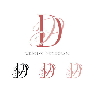Elegant wedding monogram with DP initials