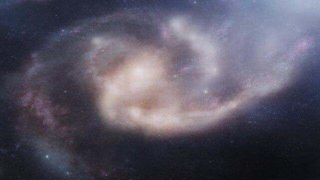 Stunning spiral galaxy glowing in deep space with stars and cosmic clouds in vibrant colors