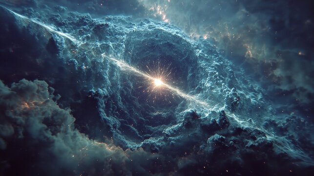 Celestial Vortex of Radiant Light and Swirling Nebulae for Sci-Fi Fantasy Art and Space-Themed Designs, Artemis Explore Style