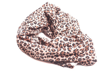 silk scarf with leopard pattern © yurchello108