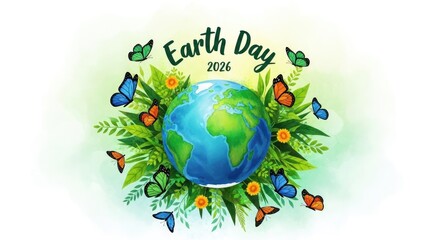 Naklejka premium Celebrate earth day a vibrant illustration of our planet and environmental awareness