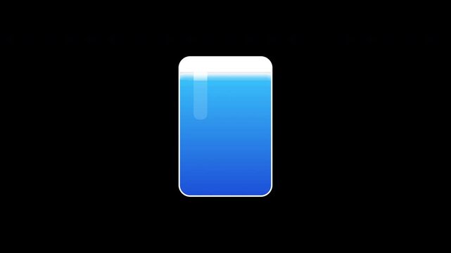Gradient blue rectangle, modern UI element, app icon design, mobile interface 4K animation with transparent background