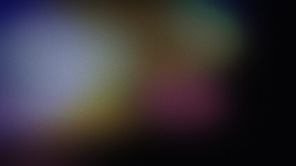 Fototapeta premium Dark abstract background, with grainy texture, featuring soft blended, hues of deep, blue, muted yellow, and subtle magenta, light leaks