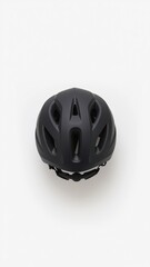 Obraz premium Sleek Matte Black Bicycle Helmet Isolated on White