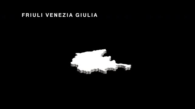 Friuli venezia giulia italy region 3d map animation