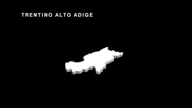 Trentino alto adige italian region map animation