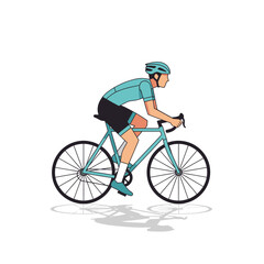 Fototapeta premium Cyclist Riding Bicycle, Athletic Man in Team Kit, Sport and Fitness Concept