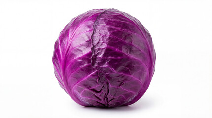 Obraz premium Vibrant and fresh whole red cabbage, a healthy and delicious vegetable, isolated on a clean white background. Perfect for design