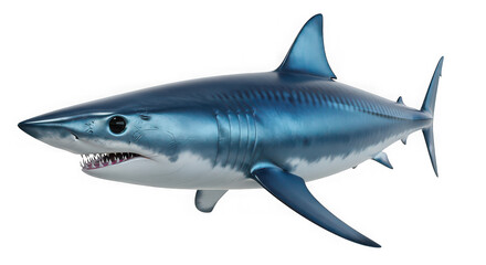 Obraz premium 3d render of a mako shark isolated on transparent background