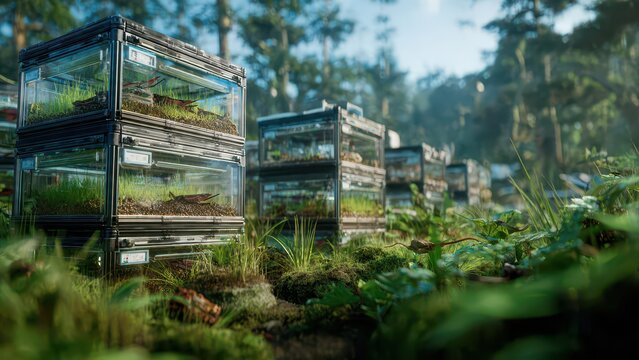 Insect Terrariums in Nature, Grasshopper Habitats, Greenery