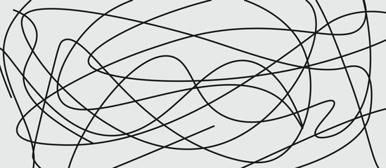 Obraz premium Abstract pattern of chaotic scribble lines on minimalist background
