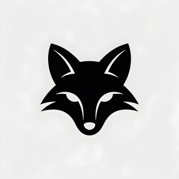 a minimalist vector icon of a fox head isolated on transparent background