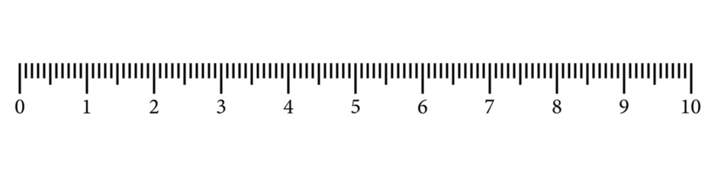 Measuring chart with 10 centimeters and 10 inces. Measuring tool. School supplies. Vector illustration.