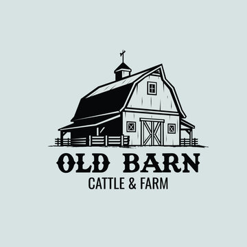 Barn farm vintage logo vector isolated. Perfect logo for farm and cattle related industry