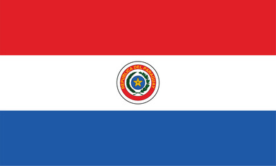Nationall flag of Paraguay. Vector illustration  © Miubewa 