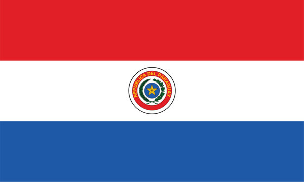 Nationall flag of Paraguay. Vector illustration
