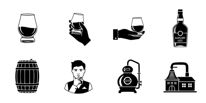 Whiskey Neat Glencairn Glass Silhouette