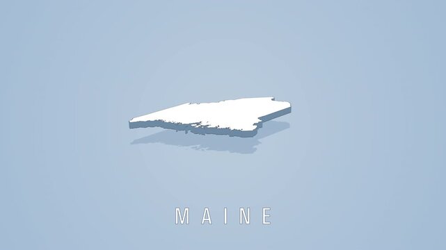Maine state rotating 3d map visualization