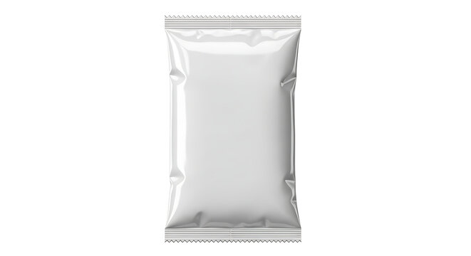 Blank white snack food plastic bag packaging template