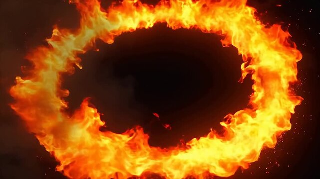 Advanced Ring of fire against dark background for Digital Transformation and Cyber Infrastructure