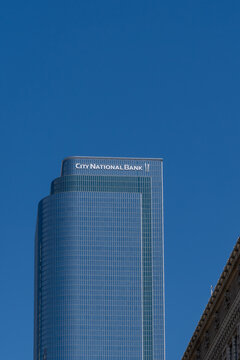 Los Angeles, California, USA - July 11, 2022: City National Bank (CNB) headquarters in Los Angeles, California, USA. CNB is a subsidiary of the Toronto-based Royal Bank of Canada. 