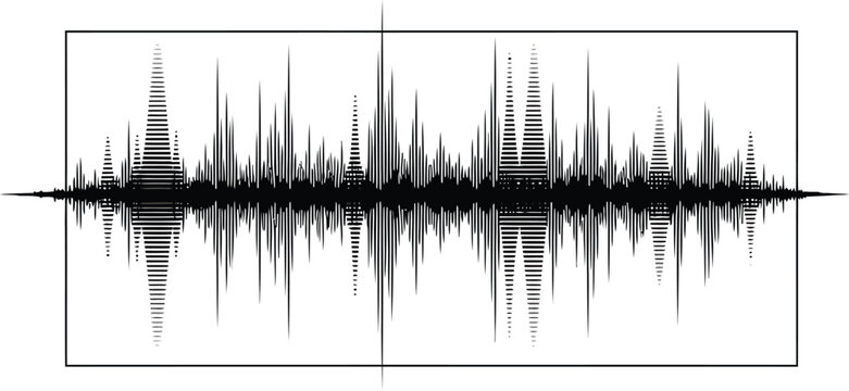 Sound wave pattern for music and audio visualization, waveform illustration