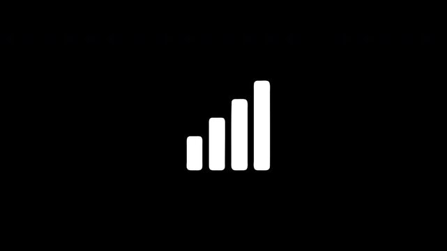 Mobile phone signal strength bar icon animation