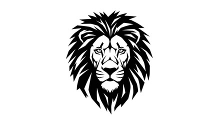 Obraz premium Majestic lion head with powerful mane in black and white.