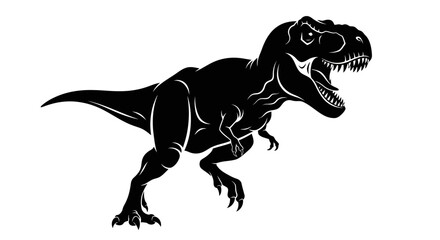 Majestic Tyrannosaurus Rex Silhouette Roaming Ancient Lands. © Ernima