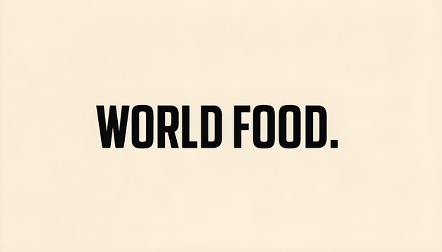 A simple text logo reading World Food on a beige background
