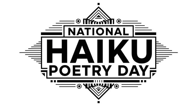 National haiku poetry day logo design