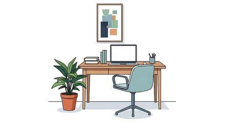 Fototapeta premium A modern home office workspace setup.